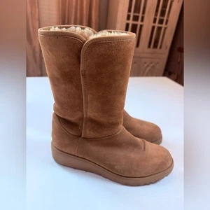 Auth UGG Ami 1013428 Brown Mouton - Women's Boots size 8 slight platform - Picture 1 of 10