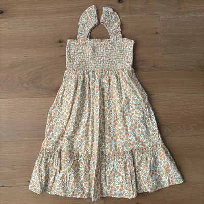 Crewcuts со сборками оборки ярусное платье девочек 8 персиковый оранжевый цитрусовый принт (с подкладкой) - Изображение 1 из 4