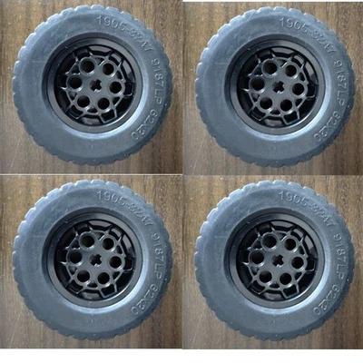 4 X Technic Parts Tire Wheel 32019&86652 Set Tires 62x20 & black Rims 43.2x18 - Image 1 of 2