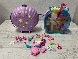 POLLY POCKETS Seashell Purse Compact & Fishbowl Play Set Figures And Accessories - Picture 1 of 10
