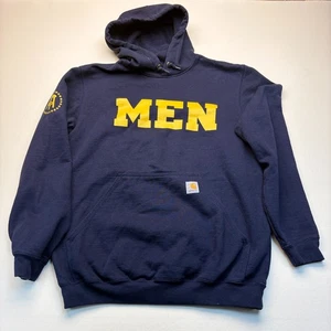 Carhartt Mens Hoodie Size M Navy Blue Barstool Sports Loose Fit Pullover - Picture 1 of 2