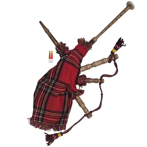 Kids Mini Bagpipe in Sheesham Wood, 2 Reeds - Traditional Scottish Royal Stewart - Picture 1 of 4