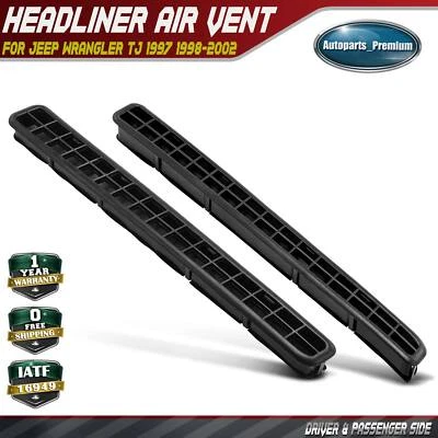 2Pcs Left & Right Hard Top Exhauster Vent for Jeep Wrangler TJ 1997-2002 Black - Image 1 of 4