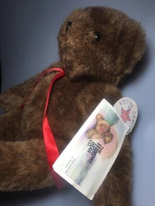 Peluche Vermont Teddy Bear Co 1984 imbottito marrone edizione limitata snodato nuovo con etichette - Foto 1 di 6