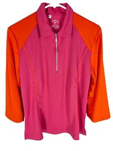 Monterey Club Dry Swing Womens Top Size M Pink Orange Golf Moisture Wicking NEW - Picture 1 of 5