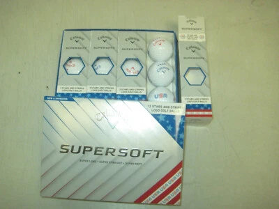1 dozen BRAND NEW 2025 Callaway SuperSoft White golf balls USA Stars and Stripes