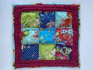 Pillow Cover 16"x16" Quilted Square Multicolor Floral Cottage Plow & Hearth - Picture 1 of 5