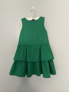 Jcrew Crewcuts Sz 6 girls Dress Tiered Green sleeveless 100% Cotton Summer Party - Picture 1 of 6