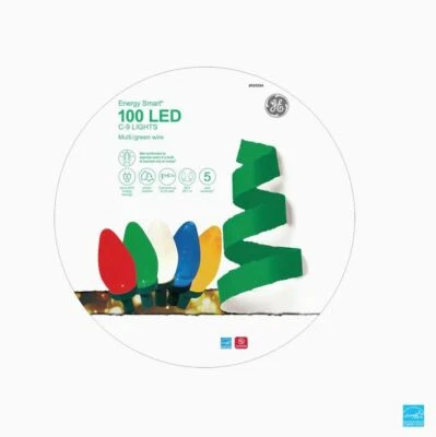 GE Energy Smart Colorite 100-Lights C9 LED Multicolor Christmas party 66 feet - Image 1 of 4