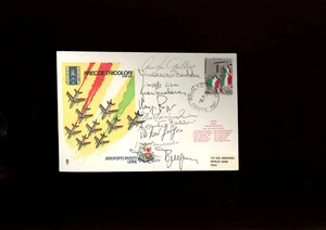 1976 Frecce Tricolori Fiat G91 cover multi signed. - Imagen 1 de 1