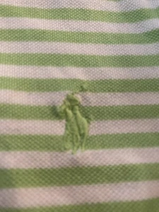 Ralph Lauren Golf Polo L pony logo stripe shirt L lime green white  - Picture 1 of 10
