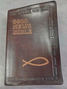 Vintage Good News Bible Jesus Fish Today's English Version Nelson Faux Leather