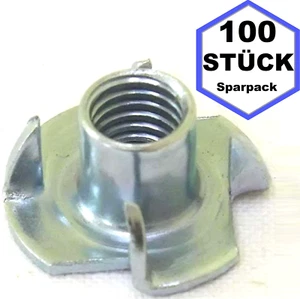 100 St. Einschlagmutter M8 x 11 Gewinde Einschlagmuttern 8x11 verzinkt DIN 6930 - Picture 1 of 3