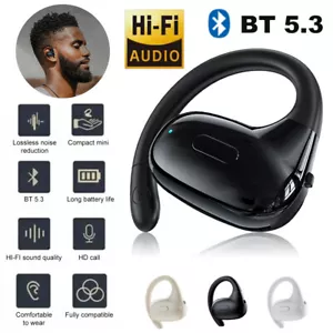 Ear Hook Bluetooth 5.2 Headset Wireless Earbuds Earphones Stereo Headphones - Picture 1 of 23
