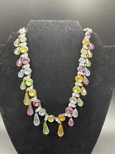 Collar de cristal multicolor Arnold Scaasi vintage - Imagen 1 de 13
