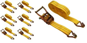 6PK 1.5" x 27' 4000 Lb Ratchet Straps J Hook Tie Downs - Picture 1 of 2