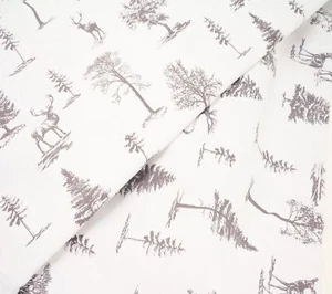 Northern Nights 400TC Cotton Sateen 4 Piece Holiday Sheet Set in White/Grey CalK - Picture 1 of 2