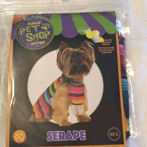 Rubies Pet Shop Boutique Serape Poncho Dog Cat Halloween Costume New Size M/L - Picture 1 of 3