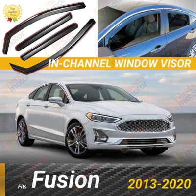 Fits Ford Fusion 2013-2020 In-Channel Window Vent Visor Rain Sun Guard Deflector - Image 1 of 4