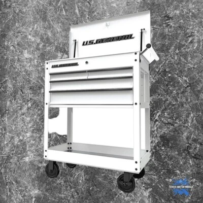 4 Drawer Roller Cart 30 In. Tool Cabinet Storage Chest Box White 580 Lb Capacity - Image 1 of 4