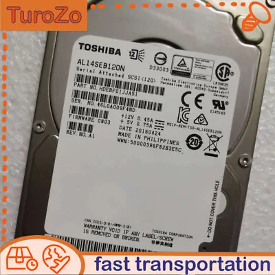 Toshiba 1.2TB  AL14SEB120N 10000RPM 12Gb/s 2.5in SAS Hard Drive - Image 1 of 2