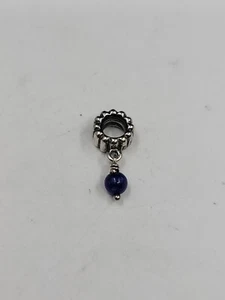 Pandora Sterling Silver Ale February Blue Sapphire Dangle Bead Charm 790481AM - Picture 1 of 5