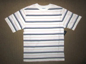 Camisa Faded Glory Boys talla XXL 18 blanca manga corta rayas nueva con etiquetas - Imagen 1 de 2