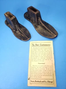Shoe Lasts & Trade Card Sears Roebuck Malleable Iron With Advertising - Picture 1 of 9