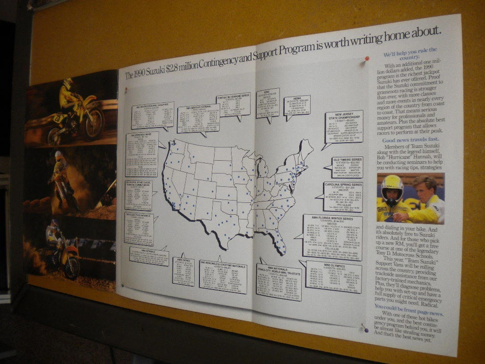 Anuncio pin up Suzuki RM125 250 y 80 Bob Hurrican Hannah American Motorcyclist Mag Foto 1 de 4