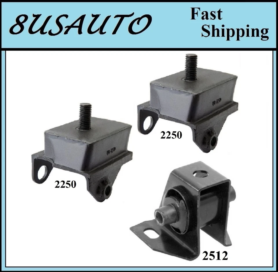 3 PCS MOTOR & TRANS MOUNT FIT PLYMOUTH GTX, ROAD RUNNER, SATELLITE - Image 1 of 4