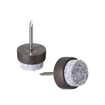 Almohadillas de fieltro para muebles con clavos protector de patas de mesa de silla deslizante 14 mm de diámetro marrón 10 un. Foto 1 de 3