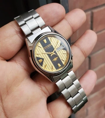 Citizen Eagle Golden Two Tone Textured Sunburst Dial Retro Vintage Automatic JDM - image 1 of 4