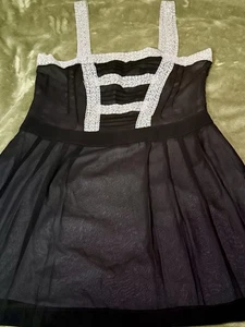 Kimchi Blue Black Babydoll Dress M Lace Trim Bustier Corset Whimsy Goth,coquette - Picture 1 of 10
