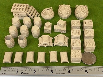 O Scale Market Supply Set – 40 – Piece 3D Printed for Model Railroads, Dioramas - Image 1 of 4