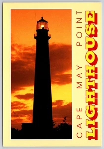 Beautiful Sunset View Cape May Point Lighthouse Silhouette NJ Postcard UNP 4x6 - Picture 1 of 2