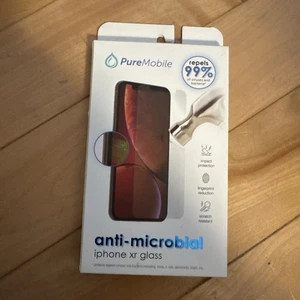 Pure Mobile iPhone XR Screen Protector. Lot of 3!! Anti microbial Tempered Glass - Picture 1 of 3