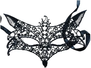 Elegant Black Lace Masquerade Eye Mask Fancy Dress Party Accessory - Picture 1 of 1