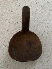 Antique Primitive Rustic Wooden Scoop Butter Dough Paddle Spoon 9" X 5 5/8 inch