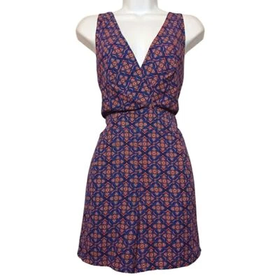 Mameluco BISOU BISOU Azul Real Coral Estampado Geométrico Sin Mangas 12 Nuevo con Etiquetas (Grande) Foto 1 de 4