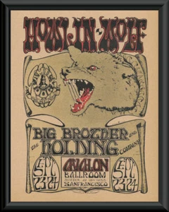 Howlin"" Wolf & Janis Joplin Konzertplakat Nachdruck auf altem Papier * 217 - Bild 1 von 1
