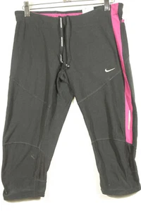 Leggings Nike neri Capri cropped taglia M rosa orlo corsa donna - Foto 1 di 8