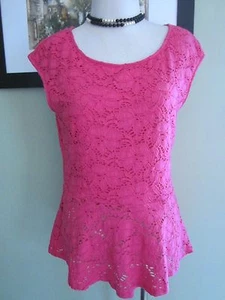 VELVET Pink Lace Sleeveless Top Blouse Size M - Picture 1 of 6