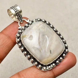 Colgante de joyería hecha a mano de plata de ley 925 con piedras preciosas de jaspe marino del océano 2,24" - Imagen 1 de 8