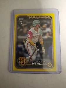 Jackson Merrill True RC 2024 Topps Update Yellow Border Hanger Parallel SP US210 - Picture 1 of 2