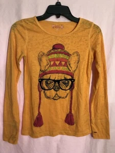 MUDD GIRLS ORANGE DOG LONG SLEEVE SHIRT SIZE L (14) - Picture 1 of 4