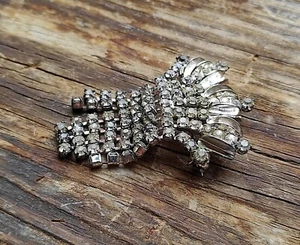 Vintage brooch, retro jewelry for her, brooch with rhinestones - Picture 1 of 8