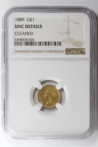 1889 P Gold Dollar Pre-1933 U.S. Gold NGC Unc Details $1 G$1 Cover