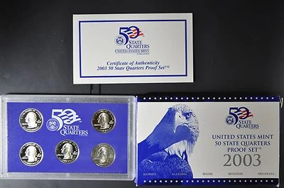 2003 S U.S. Mint Clad Proof Quarter Set with box & COA / original packaging - Image 1 of 2