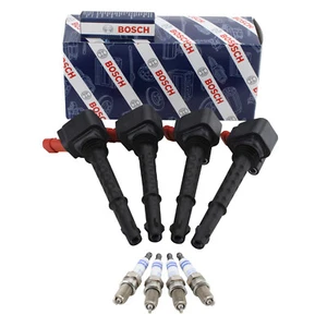 Bosch 4 Ignition Coils 4 Double Iridium Spark Plugs Kit For Fiat Jeep 1.3 1.4 L4 - Picture 1 of 6