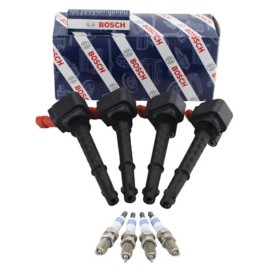 Bosch 4 Ignition Coils 4 Double Iridium Spark Plugs Kit For Fiat Jeep 1.3 1.4 L4 - Image 1 of 4